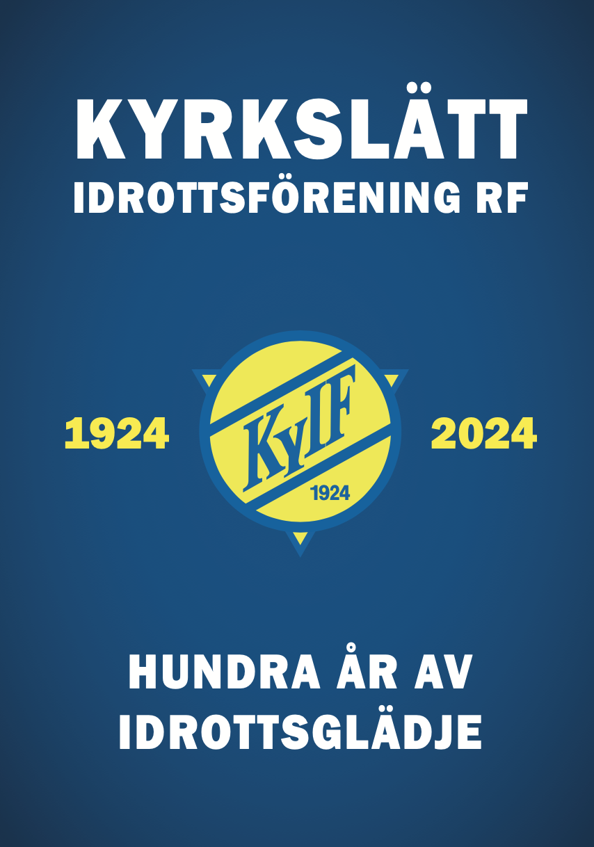 Omslag till KyIF:s 100-årshistorik Hundra år av idrottsglädje 1924–2024
